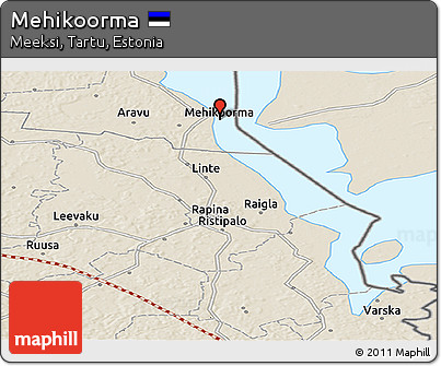 Shaded Relief Panoramic Map of Mehikoorma