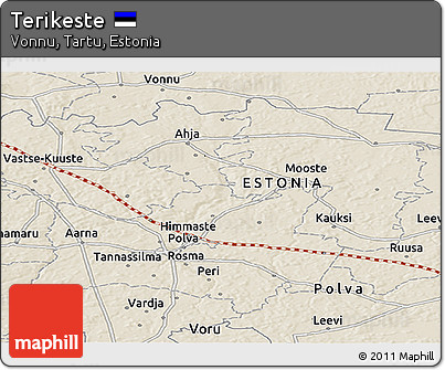 Shaded Relief Panoramic Map of Terikeste