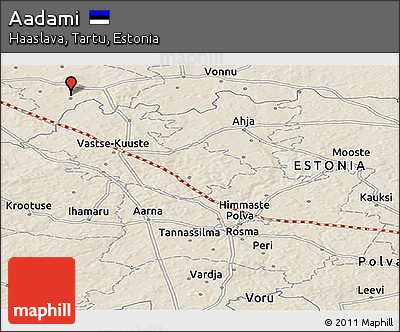 Shaded Relief Panoramic Map of Aadami