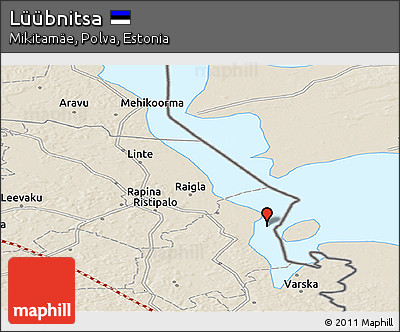 Shaded Relief Panoramic Map of Lüübnitsa