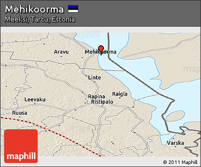 Shaded Relief Panoramic Map of Mehikoorma
