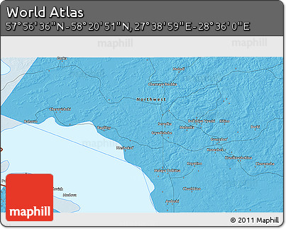 Political 3D Map of the Area around 58° 8' 44" N, 28° 7' 30" E