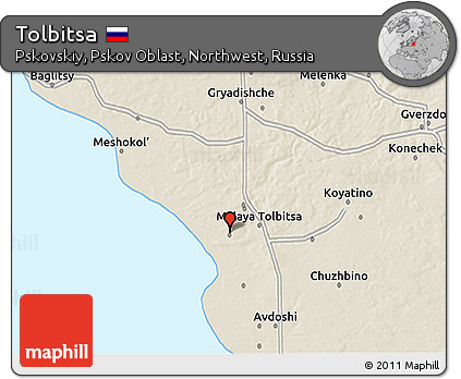 Shaded Relief 3D Map of Tolbitsa