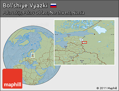 Savanna Style Location Map of Bol'shiye Vyazki, hill shading