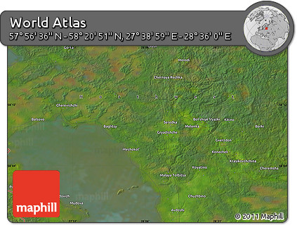 Satellite Map of the Area around 58° 8' 44" N, 28° 7' 30" E