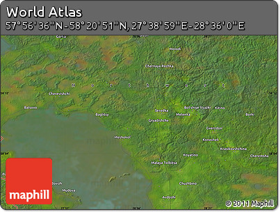 Satellite Map of the Area around 58° 8' 44" N, 28° 7' 30" E