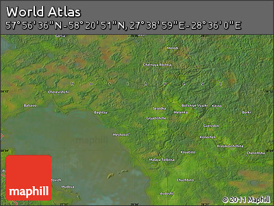 Satellite Map of the Area around 58° 8' 44" N, 28° 7' 30" E