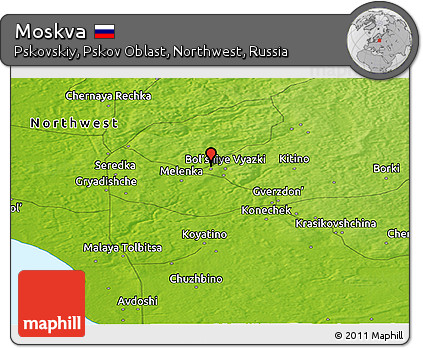 Physical Panoramic Map of Moskva