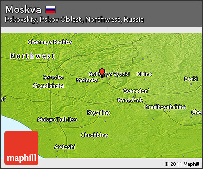 Physical Panoramic Map of Moskva