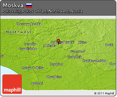 Physical Panoramic Map of Moskva
