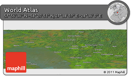 Satellite Panoramic Map of the Area around 58° 8' 44" N, 28° 7' 30" E