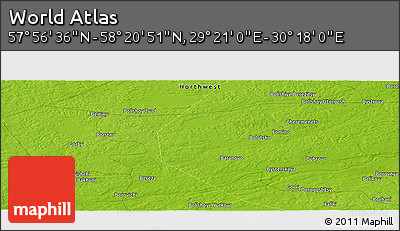 Physical Panoramic Map of the Area around 58° 8' 44" N, 29° 49' 30" E