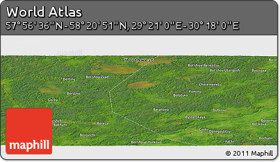 Satellite Panoramic Map of the Area around 58° 8' 44" N, 29° 49' 30" E