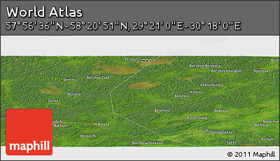 Satellite Panoramic Map of the Area around 58° 8' 44" N, 29° 49' 30" E