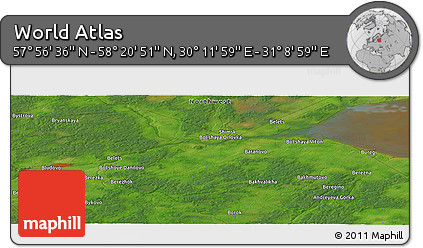 Satellite Panoramic Map of the Area around 58° 8' 44" N, 30° 40' 29" E