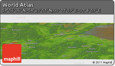 Satellite Panoramic Map of the Area around 58° 8' 44" N, 30° 40' 29" E