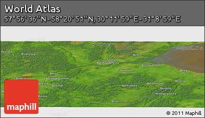 Satellite Panoramic Map of the Area around 58° 8' 44" N, 30° 40' 29" E