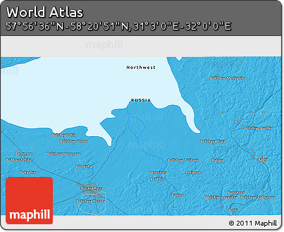 Political 3D Map of the Area around 58° 8' 44" N, 31° 31' 29" E