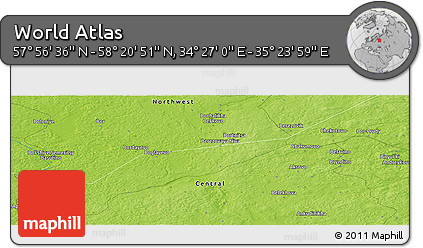 Physical Panoramic Map of the Area around 58° 8' 44" N, 34° 55' 29" E