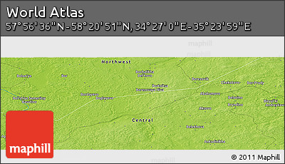 Physical Panoramic Map of the Area around 58° 8' 44" N, 34° 55' 29" E