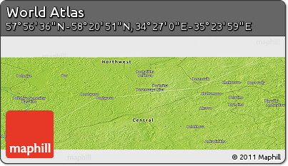 Physical Panoramic Map of the Area around 58° 8' 44" N, 34° 55' 29" E