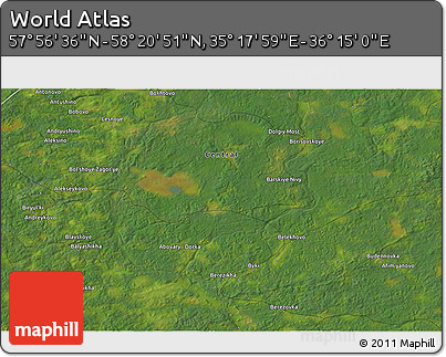 Satellite 3D Map of the Area around 58° 8' 44" N, 35° 46' 29" E
