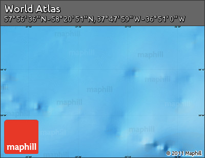 Physical Map of the Area around 58° 8' 44" N, 37° 19' 30" W