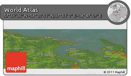 Satellite Panoramic Map of the Area around 58° 8' 44" N, 38° 19' 30" E