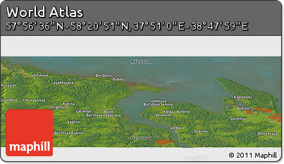 Satellite Panoramic Map of the Area around 58° 8' 44" N, 38° 19' 30" E
