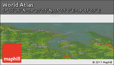 Satellite Panoramic Map of the Area around 58° 8' 44" N, 38° 19' 30" E