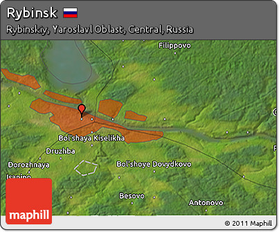 Satellite 3D Map of Rybinsk