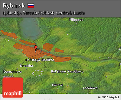 Satellite 3D Map of Rybinsk