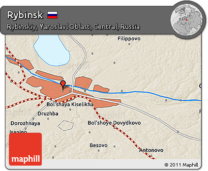 Shaded Relief 3D Map of Rybinsk