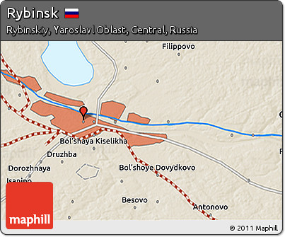 Shaded Relief 3D Map of Rybinsk