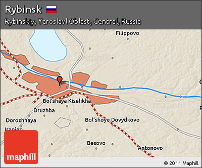 Shaded Relief 3D Map of Rybinsk