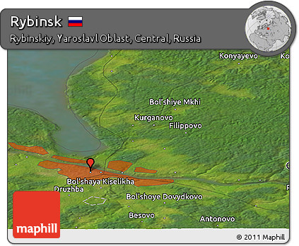 Satellite Panoramic Map of Rybinsk