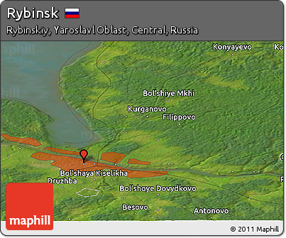 Satellite Panoramic Map of Rybinsk