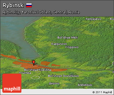 Satellite Panoramic Map of Rybinsk