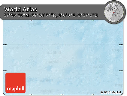 Physical Map of the Area around 58° 8' 44" N, 3° 28' 30" E