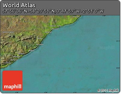 Satellite Map of the Area around 58° 8' 44" N, 3° 19' 30" W