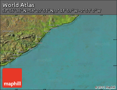 Satellite Map of the Area around 58° 8' 44" N, 3° 19' 30" W