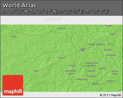 Political 3D Map of the Area around 58° 8' 44" N, 40° 1' 29" E