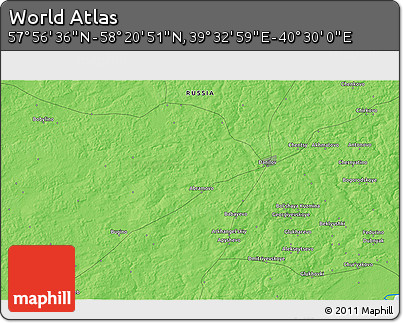 Political 3D Map of the Area around 58° 8' 44" N, 40° 1' 29" E