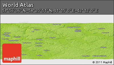 Physical Panoramic Map of the Area around 58° 8' 44" N, 41° 43' 30" E