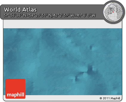 Satellite 3D Map of the Area around 58° 8' 44" N, 41° 34' 30" W