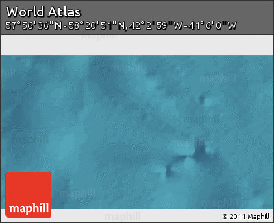 Satellite 3D Map of the Area around 58° 8' 44" N, 41° 34' 30" W