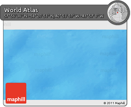 Physical 3D Map of the Area around 58° 8' 44" N, 42° 25' 29" W