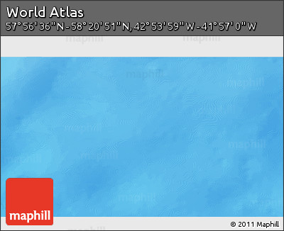 Physical 3D Map of the Area around 58° 8' 44" N, 42° 25' 29" W