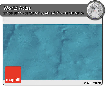 Satellite 3D Map of the Area around 58° 8' 44" N, 44° 7' 30" W