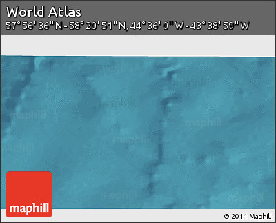 Satellite 3D Map of the Area around 58° 8' 44" N, 44° 7' 30" W